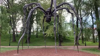 Statua de araña gigante en el parque del castillo del rey | edderkopp statuen i Slottsparken i Oslo