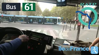 Bus 61 RATP | Église de Pantin Métro - Place d'Italie - 4K