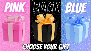 Choose your gift 🎁🤩💖 || 3 gift box challenge Pink, Black, Blue wouldyourather #giftboxchallange