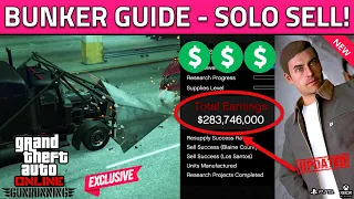 GTA 5 Online Bunker Guide! How To Sell FULL Bunker SOLO Missions! Selling Stock Solo Money Guide