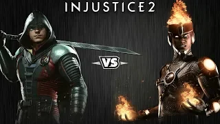 Injustice 2 - Робин против Файршторма - Intros & Clashes (rus)