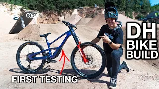 BUILDING MY NEW DOWNHILL BIKE!!FIRST TESTING AT AUDI NINES! (Cannondale Jekyll)