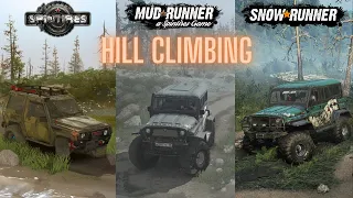 Spintires/MudRunner/SnowRunner gameplay | ⛰️ Hill climbing comparison ⛰️ | GTX1060 | PC 🖥️