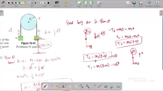 In Fig. 10-41, block 1 has mass m1 = 460 g, block 2 has mass m2 = 500 g, and the pulley, which is