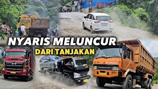 RAWAN KECELAKAAN DI BATU JOMBA || Truk Habis Nafas,Tak Kuat Nanjak Dan Ditarik