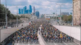 Весенний велопарад в Москве. 3 круга по Садовому кольцу (15,6 км/⭕).