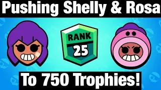 Pushing SHELLY & ROSA To 750 Trophies! - How To Push Every Brawler To 750 Trophies! - Brawl Stars