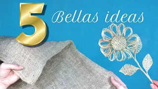 5 Different Ways to Make Flowers with DIY Burlap Fabric and Jute Rope