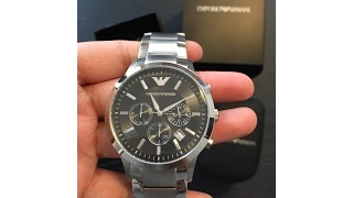 Emporio Armani Men's Chronograph Watch | AR 2434 | Unboxing video | Latest 2023 | Silver/black