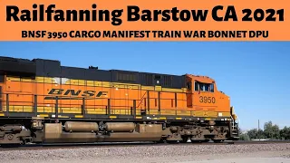 BNSF 3950 CARGO MANIFEST TRAIN WAR BONNET DPU