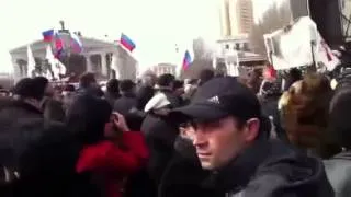 01.03.2014 Донецк. Площадь Ленина. Секретарь Донецкого горсовета Сергей Богачев ч.2