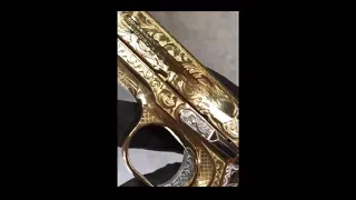 Colt 1911 38super 24 Gold plated&Nickel full Engraved #38super #colt #1911 #engraved #firearms ￼