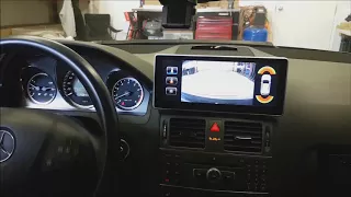 Mercedes C Class W204 installation 10.25" Android Screen Navigation and backup camera