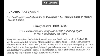 Henry Moore (1898-1986) | IELTS 15 Reading Answers with Explanation