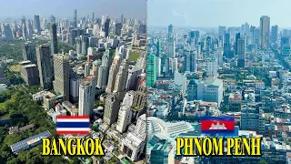 Update view Bangkok🇹🇭 vs Phnom Penh🇰🇭 of Cambodia and Thailand Building Construction Skyscraper 2023
