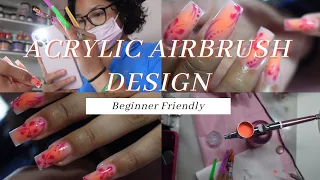 Easy Airbrush Design | Beginner Nail Tech