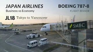 Japan Airlines in 2 classes | Business vs Economy | JL18 | Tokyo to Vancouver