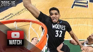 Karl-Anthony Towns Full Highlights at Jazz (2016.01.29) - 32 Pts, 12 Reb, Career Night!