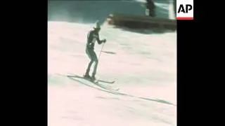 SYND 26/3/1973 SKIERS COMPETE IN WORLD CUP SKI RACE