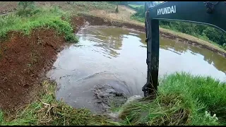 LIMPANDO AÇUDE MUITO CAPIM 🌿🌿Com Escavadeira Hidráulica