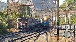 Intercity Express Climbing Bhor Ghat with WAP7 and WAG7