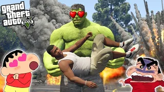 GTA 5 : The INCREDIBLE HULK meets FRANKLIN (GTA 5 Mods) | HULK Saves FRANKLIN and SHINCHAN In GTA 5