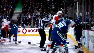 NHL fights Canucks Flames line brawl Jan 18 2014