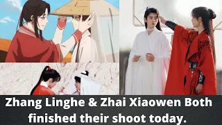 Zhai Xiaowen & Zhang Lignhe both finished their shoot in Eternal faith today || Eternal faith Bts