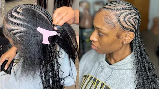 NEW TRENDING LATTO BRAIDS🔥FREESTYLE STRAIGHT BACKS TUTORIAL