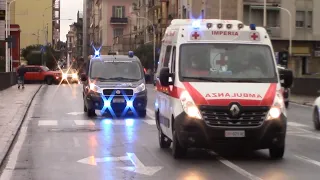 [RARE/SCORTA]190-Ambulanza CRI Imperia+Fiat Scudo Polizia Penitenziaria Imperia in sirena