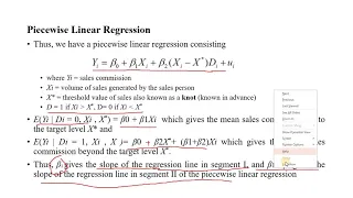 Dummy Variable and Piecewise Linear Regression Model