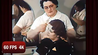 Visit a 1930's Beauty Salon | AI Enhanced Film 1938 [4k, 60 fps]