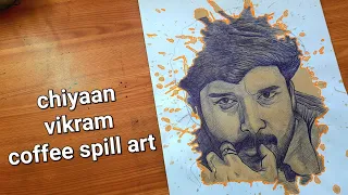chiyaan vikram coffee spill art  | coffee art no-2  #drawing #vikram