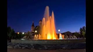 Timelapse -ночной фонтан HD