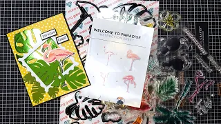 Diamond Press "Welcome to Paradise" Stamp and Die Set Review Tutorial! So Fresh & Tropical!