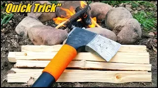 How To Cut Firewood Safely - "Quick Trick"