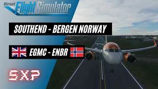 SOUTHEND TO BERGEN NORWAY  | MSFS 2020 | NEW A320 FLYBYWIRE MOD | EGMC-ENBR | BUTTER LANDING ?