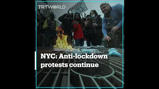 Anti-lockdown protesters burn masks in New York