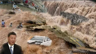 China,yellow river overflowing ! China Streets become rivers, death increases after rivers overflow