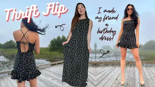 THRIFT FLIP | I Made My Friend A Birthday Dress ♥️ | DIY Sewing Tutorial