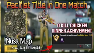 How to Complete Pacifist Title ⚡ll Pacifist Title in one match BGMi ll 0 kill Chicken Dinner