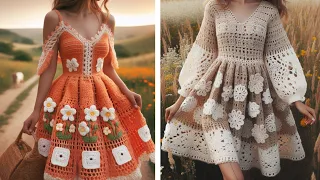 💯Wow, incredible! Super elegant crochet dresses (inspiring ideas)👌 #crochet