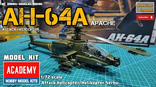 AH-64A Apache || ACADEMY 1/72 Scale Attack Helicopter Modelkit || Rakit Helikopter Serbu APACHE