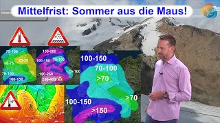 Mittelfrist: Sommer aus die Maus! Keine Hitze (mehr), Polarluftvorstoß in einer Woche. Herbst bleibt