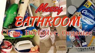 2023 Small Bathroom Clean Declutter & Organize | Speed Cleaning Motivation | Declutter & Organize