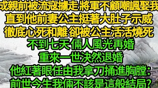 成親前我流寇擄走，將軍不顧嘲諷娶我，直到他前妻公主挺著大肚子示威，徹底心死和離 卻被公主活活燒死，不到七天 倆人風光再婚，重來一世決然退婚，他紅著眼任由我拿刀捅進胸膛：前世今生我倆不該是這般結局?