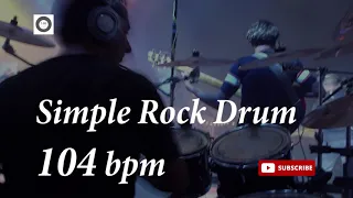 Simple Rock Drum Groove - 104 bpm - HQ