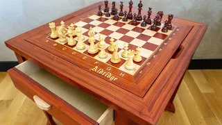 Chess Table | Padauk and Curly Maple