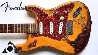 ボディが焼かれたギターをリフィニッシュして綺麗にしました。-I refinished a guitar with a burnt body and cleaned it up.-