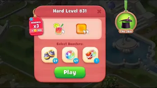 Gardenscapes Level 831 Walkthrough "No Boosters Used"